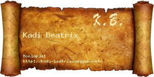 Kadi Beatrix névjegykártya